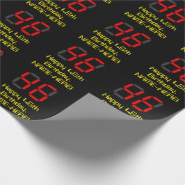 Papier Cadeau 46ème anniversaire : Rouge Digital Horloge Style "