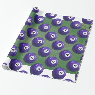 Papier Cadeau 4 Motif de ballons de billard