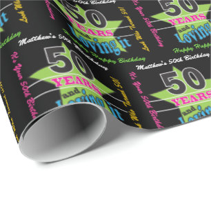 Papier Cadeau 50 ans et l'aimer - cinquantième anniversaire
