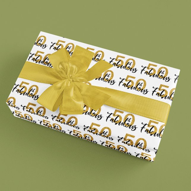 Papier Cadeau 50 Cinquante et fabuleux 50e Anniversaire Papier d (Créateur téléchargé)
