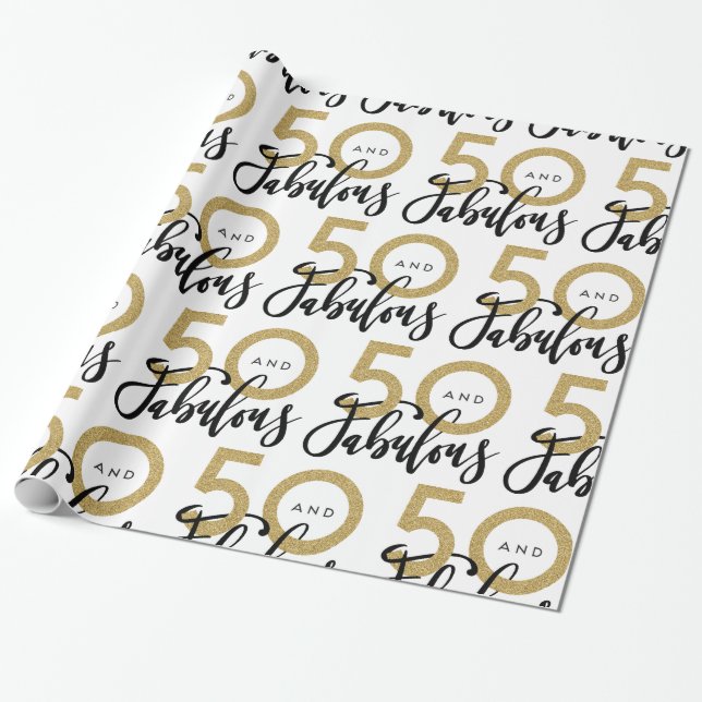 Papier Cadeau 50 et enveloppe de cadeau fabuleuse (Déroulé)