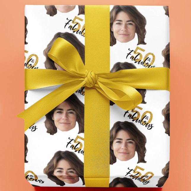 Papier Cadeau 50 et fabuleuse photo personnalisée (Créateur téléchargé)
