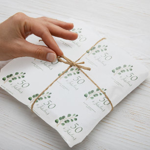 Papier Cadeau 50 et fabuleux anniversaire de sauge verte eucalyp