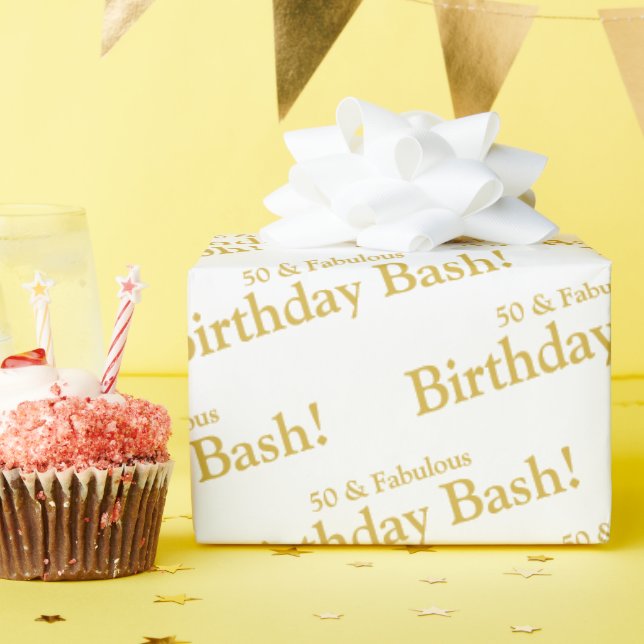 Papier Cadeau 50 & Fabuleux personnalisable (Fête d'anniversaire)