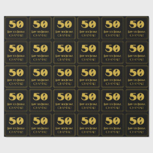 Papier Cadeau 50e anniversaire - Art Déco Inspiré Look "50" & No