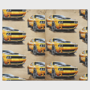 Papier Cadeau 50e Anniversaire Classic Muscle Car