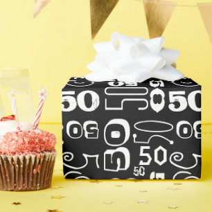Papier Cadeau 50e anniversaire de la typographie noire