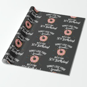 Papier Cadeau 50e anniversaire Drôle Donut Cinquante ans Fête