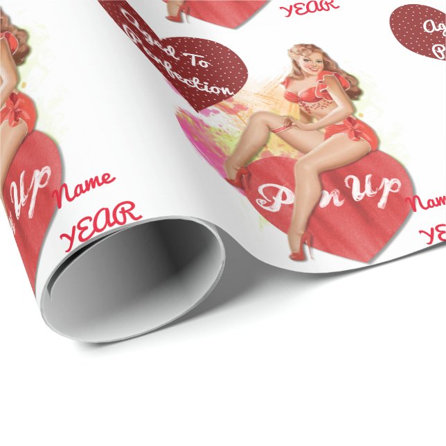 Papier Cadeau 50e anniversaire HER Cadeaux en Partyware personna (Coin rond)