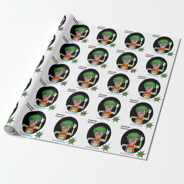 Papier Cadeau 50e Anniversaire Hommes Nouveau Clown amusant Epic (Déroulé)