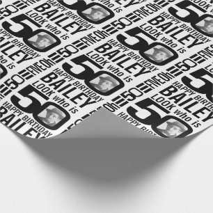 Papier Cadeau 50e anniversaire monolook 50 photos et noms person