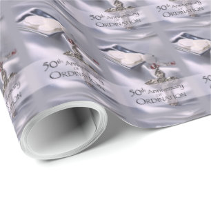 Papier Cadeau 50e personnalisation Nom de l'ordre Anniversaire C