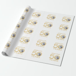 Papier Cadeau 50ème anniversaire de Mariage d'or, photo Keepsaké