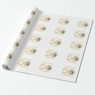 Papier Cadeau 50ème anniversaire de Mariage d'or, photo Keepsaké