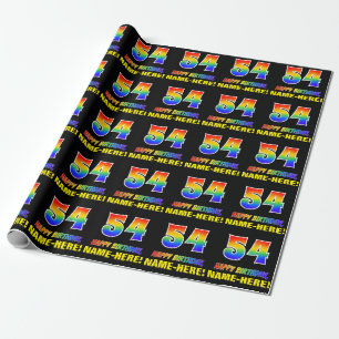 Papier Cadeau 54e anniversaire : Bold, amusant, simple, arc-en-c