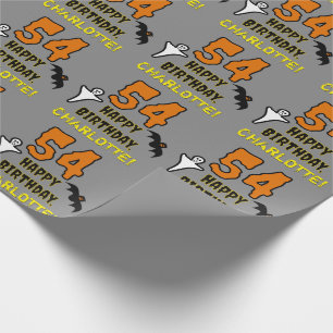 Papier Cadeau 54e anniversaire : Thème d'Halloween Éffrayant, No