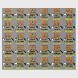 Papier Cadeau 55e anniversaire : Thème d'Halloween Éffrayant, No