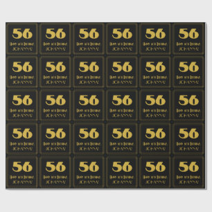 Papier Cadeau 56e anniversaire - Art Déco Inspiré Look "56" & No
