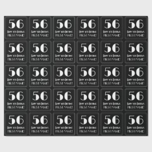 Papier Cadeau 56e anniversaire - Art Déco Inspiré Look "56", Nom