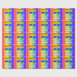 Papier Cadeau 57e anniversaire : coloré, amusant Motif arc-en-ci