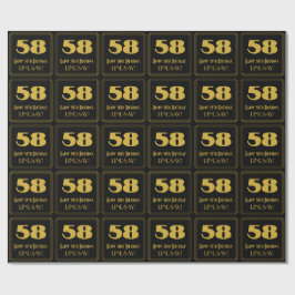 Papier Cadeau 58e anniversaire - Art Déco Inspiré Look "58" & No