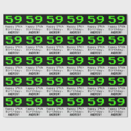 Papier Cadeau 59e anniversaire - Nerdy / Geeky Style "59" et nom