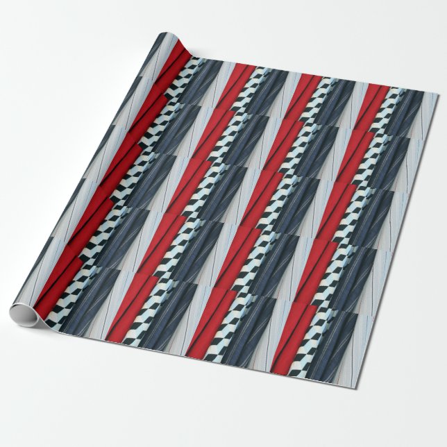 Papier Cadeau 5 Tissus Avec Motifs géométriques (Déroulé)