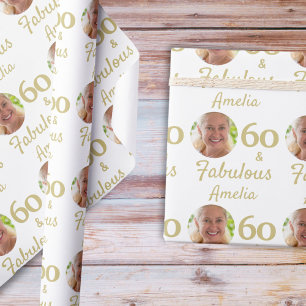 Papier Cadeau 60 ans et fabuleux Photo d'anniversaire 60 ans