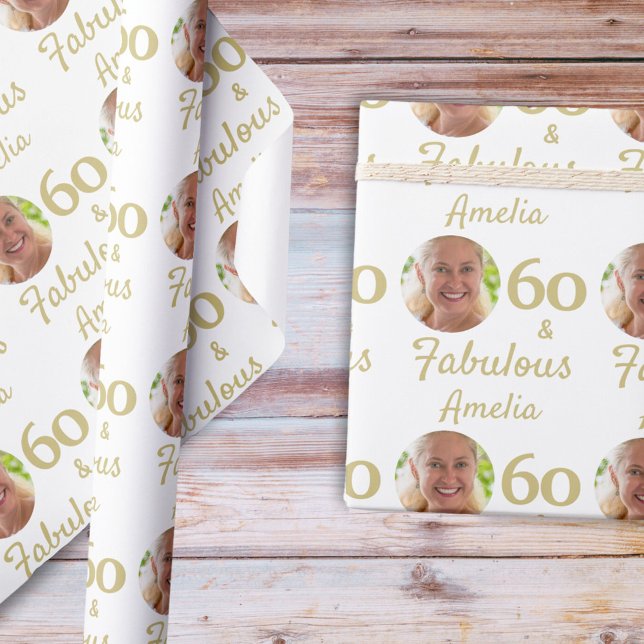 Papier Cadeau 60 et fabuleux 60e anniversaire Photo (Créateur téléchargé)