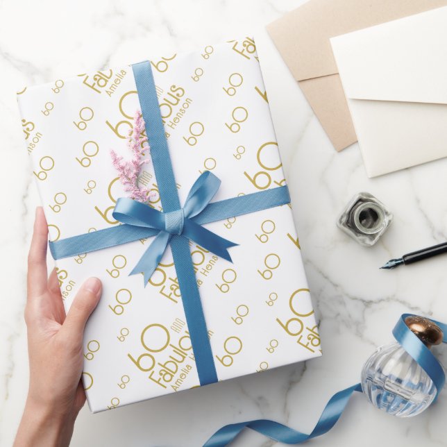 Papier Cadeau 60 et fabuleux moderne 60e anniversaire (Cadeaux)