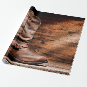 Papier Cadeau 60 lb Enveloppement Papier Roll Cowboy Boots Barn 