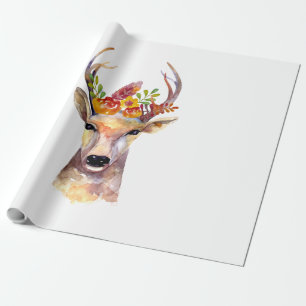 Papier Cadeau 60 livres Papier à envelopper Roll boho deer Buck 