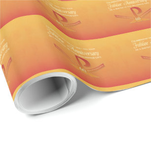 Papier Cadeau 60e anniversaire de jubilé Nun Pax Cross, Orange