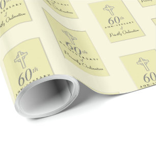 Papier Cadeau 60e anniversaire de la Croix bossée du prêtre