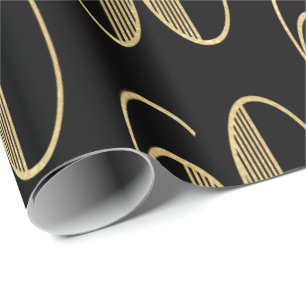 Papier Cadeau 60e anniversaire de l'Elégant Gold & Black