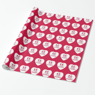 Papier Cadeau 60e anniversaire du Mariage Coeurs rouges