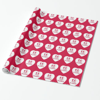 Papier Cadeau 60e anniversaire du Mariage Coeurs rouges