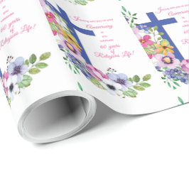 Papier Cadeau 60e Anniversaire, Nun, Religious Life Cross