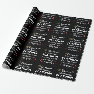 Papier Cadeau 60ème anniversaire du Mariage I - Diamond Funny Co