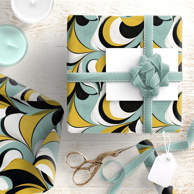 Papier Cadeau 60s les années 70 Vibe Retro Swirls Abstrait Pat#3 (Créateur téléchargé)