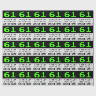 Papier Cadeau 61e anniversaire - Nerdy / Geeky Style "61" et nom