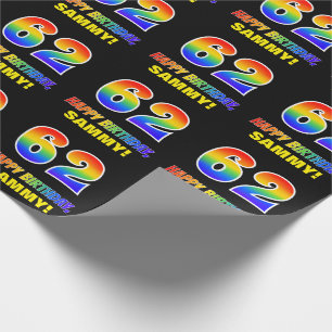 Papier Cadeau 62e anniversaire : Bold, amusant, simple, arc-en-c