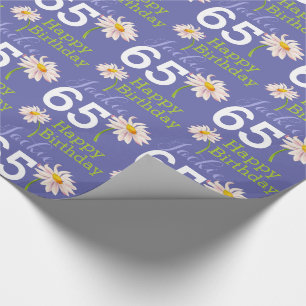 Papier Cadeau 65e anniversaire fleur de marguerite nommé peri b