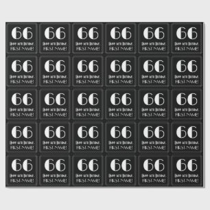 Papier Cadeau 66e anniversaire - Art Déco Inspiré Look "66", N
