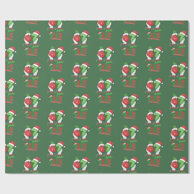 Papier Cadeau 67 Six Seven Meme Christmas Holiday  (Plat)