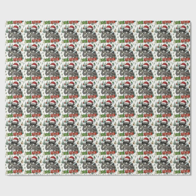 Papier Cadeau 6 7 Gift Wrap | 67 Meme Gift Wrap Feral Raccoon (Plat)