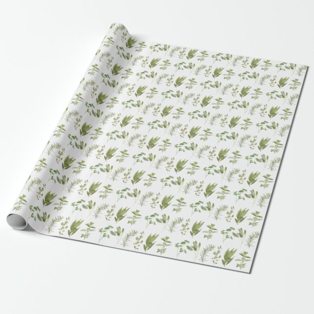 Papier Cadeau 6 HERBES FRAÎCHES Papier à envelopper (Déroulé)