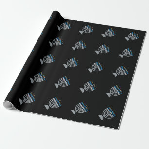 Papier Cadeau 6e nuit d'Hanoukka Parties scintillant papier enve