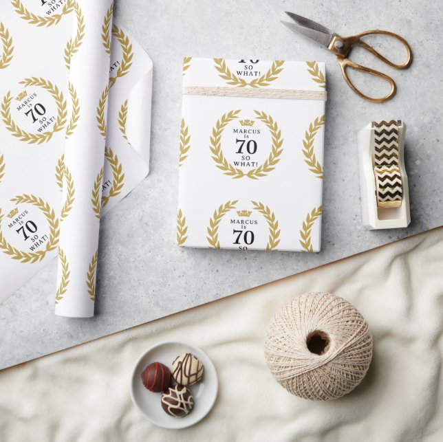 Papier Cadeau 70 Alors, quel drôle Laurel Wreath Crown 70e anniv (Artisanat)