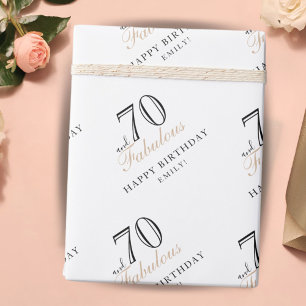 Papier Cadeau 70 ans et Fabuleuse Femme Élégante 70e Anniversair